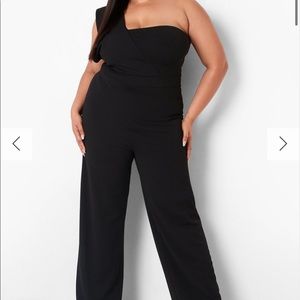 NWT Boohoo Navy wide leg jumpsuit